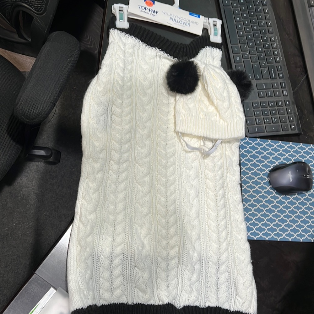 Dog sweater and hat